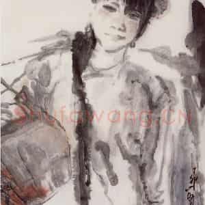 1987年 吴山明《山里妹》国画人物作品图片鉴赏