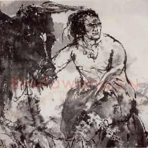 1987年 吴山明《放牛汉》国画综合作品图片鉴赏