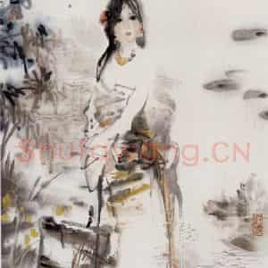 1989年 吴山明《晨曲》国画综合作品图片鉴赏