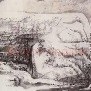 1992年 吴山明《山居》国画山水作品图片鉴赏