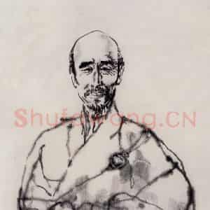 1997年 吴山明《弘一》国画人物作品图片鉴赏