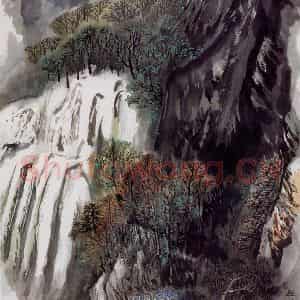 80年代 何海霞《幽谷涛声》国画山水写意作品图片鉴赏