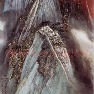 1990年 何海霞《金碧青绿华山》国画山水写意作品图片鉴赏