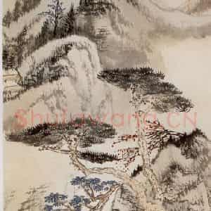 1940年 何海霞《听泉在山麓》国画山水写意作品图片鉴赏