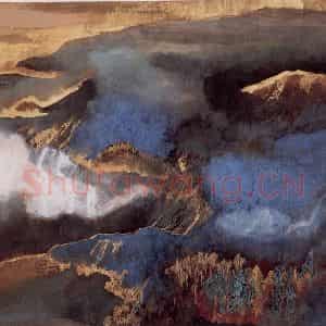 1992年 何海霞《静静的幽谷》国画山水写意作品图片鉴赏