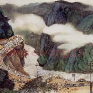 1956年 何海霞《西坡烟雨》国画山水工笔作品图片鉴赏