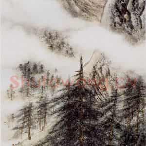 1956年 何海霞《森林勘探》国画山水写意作品图片鉴赏