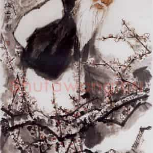 1996年 何海霞《梅秋梦影》国画人物兼工带写作品图片鉴赏