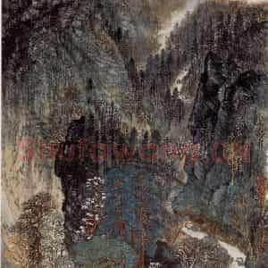 1961年 何海霞《锦绣山谷图》国画山水兼工带写作品图片鉴赏