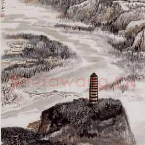 1976年 何海霞《革命圣地延安》国画山水写意作品图片鉴赏