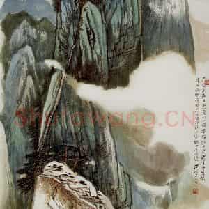 1980年 何海霞《华山图》国画山水写意作品图片鉴赏