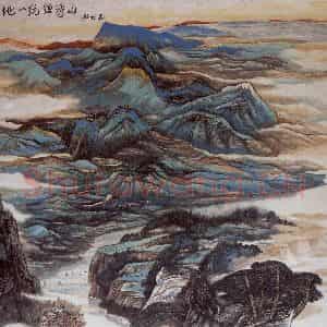 1986年 何海霞《大地一统锦绣山》国画山水工笔作品图片鉴赏