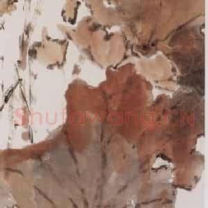 杨善深《秋荷文雀》国画花鸟作品图片鉴赏