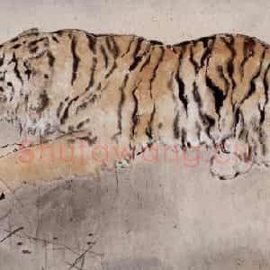 1998年 杨善深《双虎》国画综合作品图片鉴赏