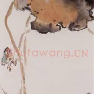 2000年 杨善深《蜻蜓荷叶》国画花鸟作品图片鉴赏