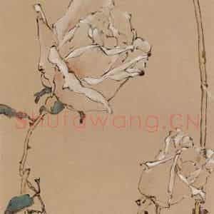 2000年 杨善深《蚱蜢》国画花鸟作品图片鉴赏