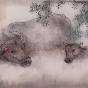 2001年 杨善深《水牛》国画综合作品图片鉴赏