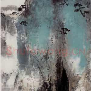 2001年 杨善深《夏圭画意》国画山水作品图片鉴赏