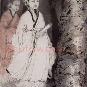 1988年 杨善深《高士美人》国画人物作品图片鉴赏