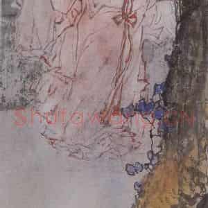 杨善深《人约黄昏后》国画人物作品图片鉴赏