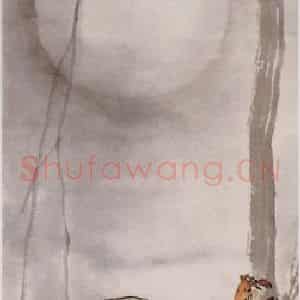 杨善深《夜鹭红蟹》国画花鸟作品图片鉴赏