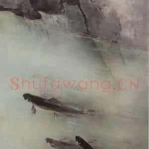 1996年 杨善深《力争上游》国画综合作品图片鉴赏