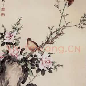 1963年 马晋《工笔花鸟》国画花鸟工笔作品图片鉴赏