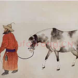 1924年 马晋《临赵氏三代三马图》国画综合作品图片鉴赏