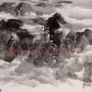 近现代 宋雨桂《水墨》国画山水作品图片鉴赏