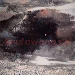 近现代 宋雨桂《霜林晚晴》国画山水作品图片鉴赏