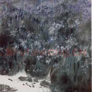 近现代 宋雨桂《小夜曲》国画山水作品图片鉴赏