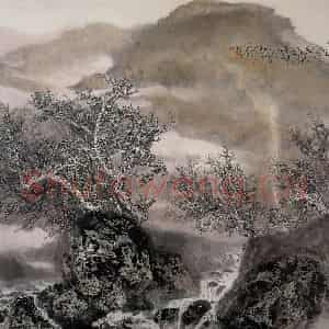 近现代 宋雨桂《长白八月》国画山水作品图片鉴赏