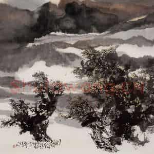 近现代 宋雨桂《惊雷》国画山水作品图片鉴赏