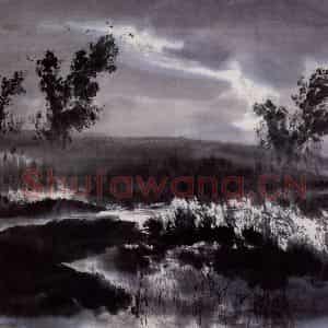 近现代 宋雨桂《塞原》国画山水作品图片鉴赏