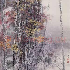 近现代 宋雨桂《十月》国画山水作品图片鉴赏