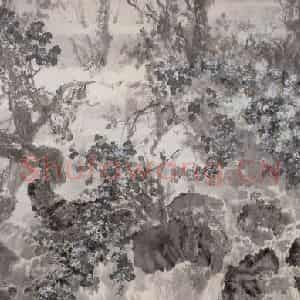 近现代 宋雨桂《梨花溪》国画山水作品图片鉴赏
