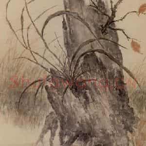 1961年 方人定《翠鸟》国画花鸟作品图片鉴赏