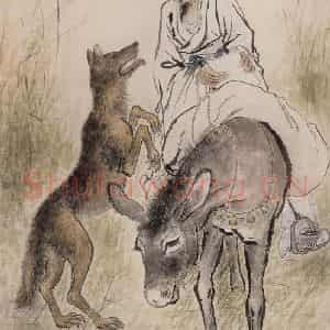 1962年 方人定《东郭先生》国画综合作品图片鉴赏