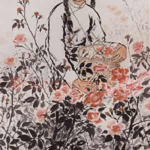 1964年 方人定《花农》国画综合作品图片鉴赏