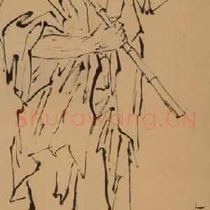 1947-1949年 方人定《马蝗描》国画人物作品图片鉴赏