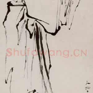 1947-1949年 方人定《拆芦描》国画人物作品图片鉴赏