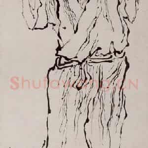 1947-1949年 方人定《战笔水纹描》国画人物作品图片鉴赏