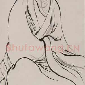 1947-1949年 方人定《枣核描》国画人物作品图片鉴赏