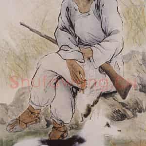1945年 方人定《欲望未满》国画人物作品图片鉴赏
