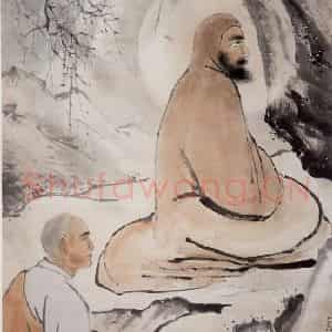 1947年 方人定《二祖求道》国画人物作品图片鉴赏