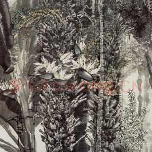 1989年 王晋元《雨林风采》国画花鸟写意作品图片鉴赏