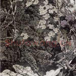 1990年 王晋元《野山春》国画花鸟写意作品图片鉴赏