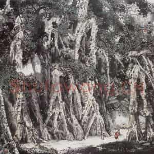 1991年 王晋元《远离尘嚣》国画花鸟写意作品图片鉴赏