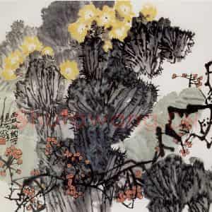 1978年 王晋元《版纳花开》国画花鸟写意作品图片鉴赏