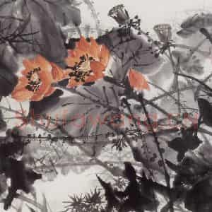 王晋元《艳塘》国画花鸟写意作品图片鉴赏